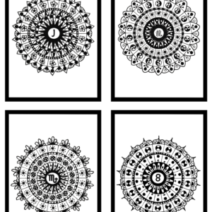 A Set of 4 Personalised Mandala Art Prints